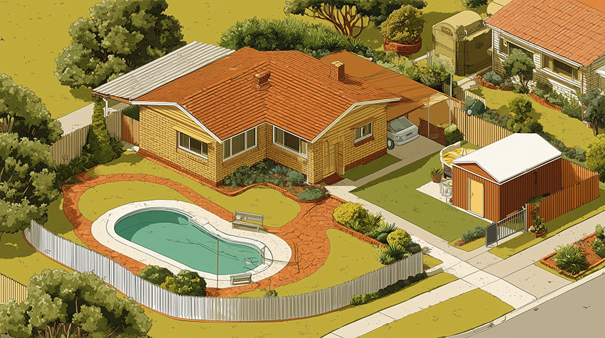 1970s Backyard Aerial