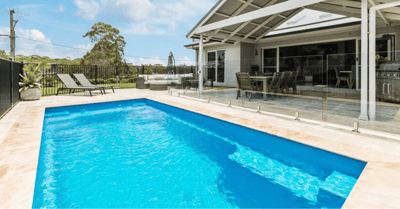 Our Nova 6m Fibreglass Pool in Pacific Blue Spice
