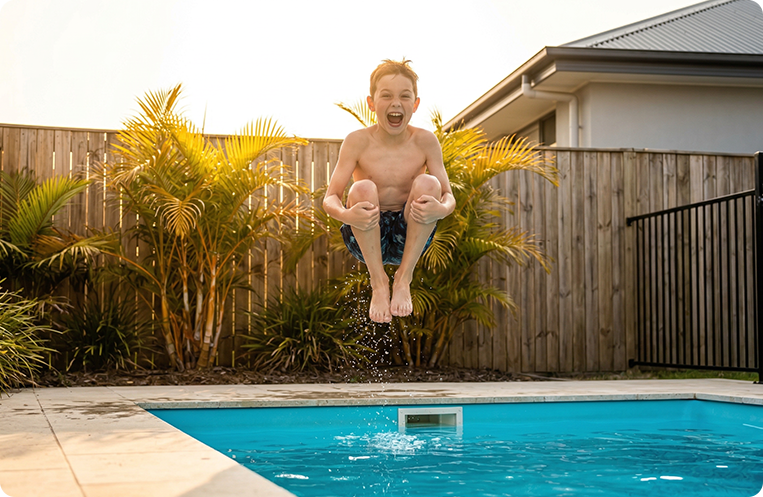 Backyard pool fun in newcastle