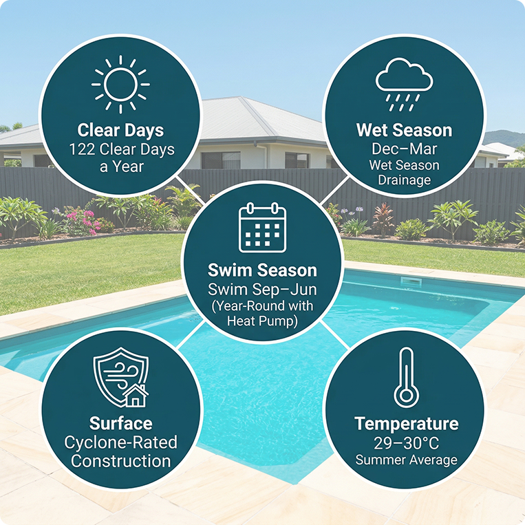 weather for swimming in mackay